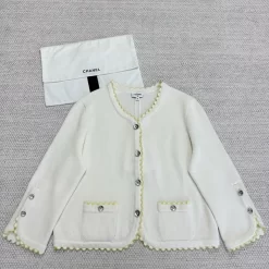 Wave Trimmed Cashmere Cardigan MY-63242