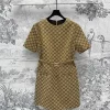 Round Neck Short Sleeve Straight Dress QZ-63130