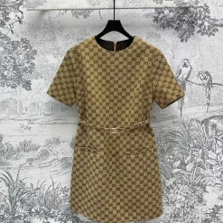 Round Neck Short Sleeve Straight Dress QZ-63130