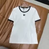 Round Neck Embroidery Slim Fit Short Sleeve T-Shirt TX-61737