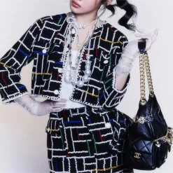 Colorful striped chambray jacket WT-813355