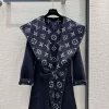 Printed wrap style hooded woolen MY-63246