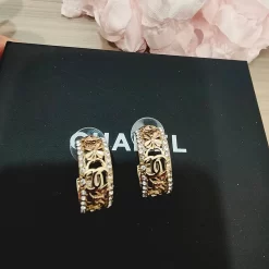 Cut-out Stone-set Earrings ED-518270