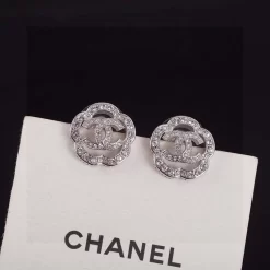 Circular Rhinestone Flowers Earrings ED-518274