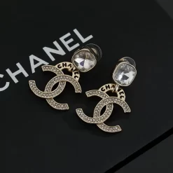 Stone-set Earrings with Rhinestone pendant ED-518296