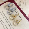 2Colors Minimalist Stone-set Circles Earrings ED-518229