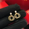 Fashion Stone-set Circles Earrings ED-518234