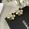 Colored Stone-set Earrings with pearls ED-518289