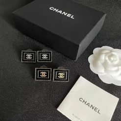 2Colors Black Squares Earrings ED-518340