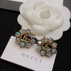 2Colors Stone-set Cut-out Earrings ED-518468