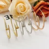 3Colors Stone-set Circular Earrings ED-518241