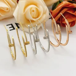 3Colors Stone-set Circular Earrings ED-518241