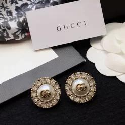 Fashion Stone-set round Pearls Earrings ED-518465