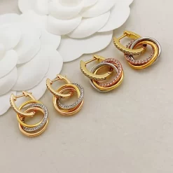 2Colors Stone-set Circles Earrings ED-518245