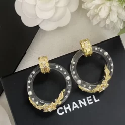 Rhinestones Flowers Earrings with pearls ED-518321