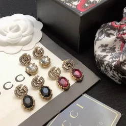 3Colors Stones-set Earrings ED-518463