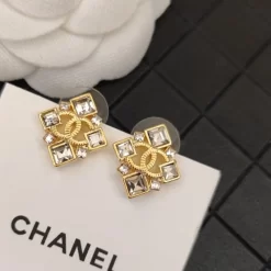 Squares Stone-set Stud Earrings ED-518264