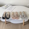 3Colors Rhinestone Open Toe Slippers LX-661432