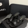 6Colors Genuine Leather Heel 7cm Slippers LX-6610050