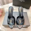 8Colors Genuine Leather open toe High Heels Slippers LX-6615814