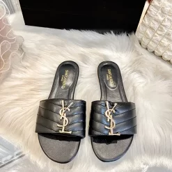 3Colors Genuine Leather open toe Flat Slippers LX-6611828