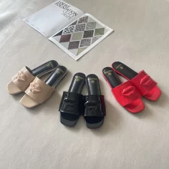 3Colors Genuine Leather open toe slippers LX-661287