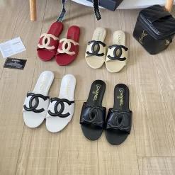 9Colors Genuine Leather Open Toe Flat Slippers LX-6613342