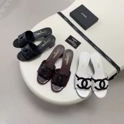3Colors Genuine Leather open toe Kitten Heels Slippers LX-6613818