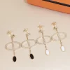 2Colors Stone-set Round Earrings ED-518502