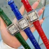 4Colors Frosted Finish Roman Numeral Dial Genuine Leather Straps Watch WB-661206
