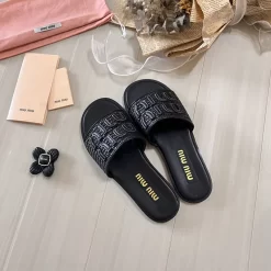 Genuine Leather Open Toe Flat Slippers LX-6612843